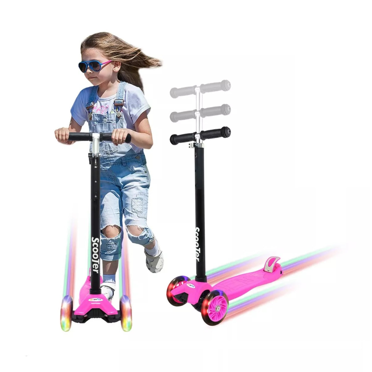 Scooter Monopatín Triple LED